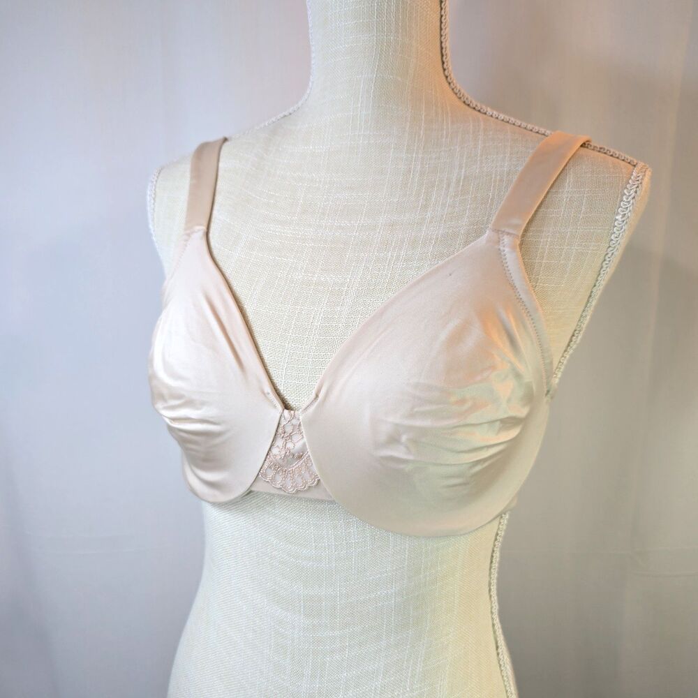 Olga #35128 Bra Size 36C Smooth Comfort Minimizer Beige Underwire Discontinued